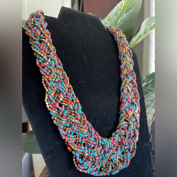 Multi-Colored Wrap Statement Necklace - Picture 2 of 7